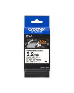 Brother HSE-211E labelprinter-tape Zwart op wit