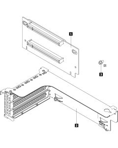 Lenovo ThinkSystem SR550/SR590/SR650 x16/x8 PCIe FH Riser 1 Kit Montageset