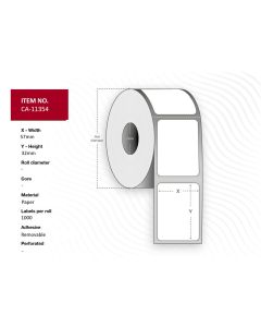 Capture CA-11354 printeretiket Wit Zelfklevend printerlabel