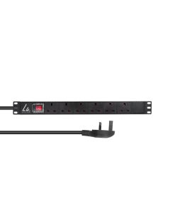 Lanview LVR-3MUK-SW-UK6 energiedistributie 6 AC-uitgang(en) 1U Zwart