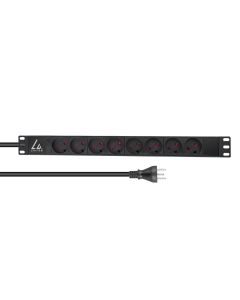 Lanview LVR-2MDK-LIC-DK8 energiedistributie 8 AC-uitgang(en) 1U Zwart