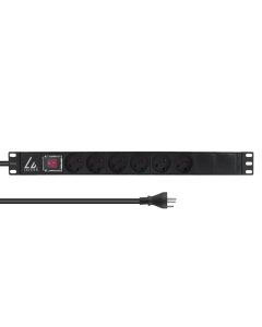 Lanview LVR-3MDK-SW-DK6 energiedistributie 6 AC-uitgang(en) 1U Zwart