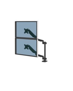 Fellowes Platinum Series dubbele verticale monitorarm - zwart