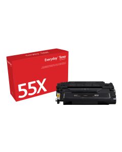 EverydayTM Zwart Toner van Xerox is compatibel met HP 55X (CE255X), Hoge capaciteit