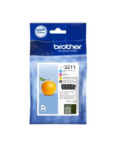 Brother LC3211VAL inktcartridge 4 stuk(s) Origineel Normaal rendement Zwart, Cyaan, Magenta, Geel