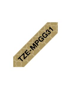 Brother TZE-MPGG31 labelprinter-tape Zwart op goud