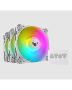 ASUS TUF GAMING TF120 ARGB WHITE EDITION 3IN1 Computer behuizing Ventilator 12 cm Wit 3 stuk(s)
