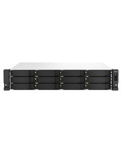 QNAP TS-1264U-RP NAS Rack (2U) Intel® Celeron® 8 GB DDR4 0 TB QNAP QTS Aluminium, Zwart