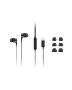 Lenovo 4XD1J77351 hoofdtelefoon/headset Bedraad In-ear Kantoor/callcenter USB Type-C Zwart