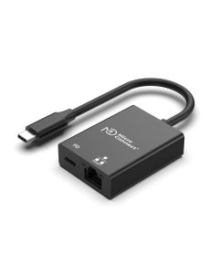 Microconnect USB3.1CETHPDBA tussenstuk voor kabels USB C RJ-45 Zwart
