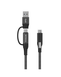 Vivolink PROUSBCMM1.5ADP USB-kabel USB 3.2 Gen 2 (3.1 Gen 2) 1,5 m USB C USB A/USB C Zwart