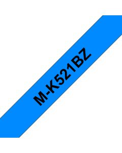 Brother M-K521B labelprinter-tape Zwart op blauw