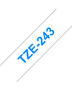 Brother TZE-243 labelprinter-tape Blauw op wit