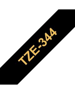 Brother TZE-344 labelprinter-tape Goud op zwart