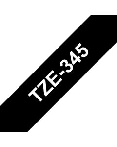Brother TZE-345 labelprinter-tape Wit op zwart