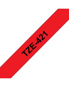 Brother TZE-421 labelprinter-tape Zwart op rood