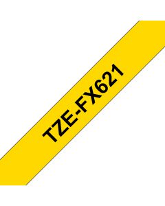 Brother TZE-FX621 labelprinter-tape Zwart op geel