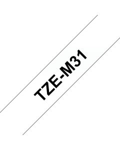 Brother TZE-M31 labelprinter-tape Zwart op zilver