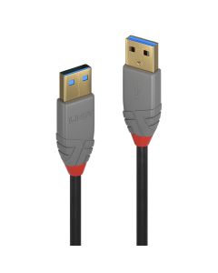 Lindy 36754 USB-kabel USB 3.2 Gen 1 (3.1 Gen 1) 5 m USB A 5 Gbit/s Zwart, Grijs