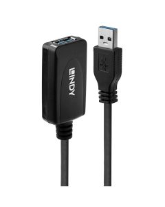 Lindy 43155 USB-kabel USB 3.2 Gen 1 (3.1 Gen 1) 5 m USB A 5 Gbit/s Zwart