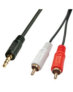 Lindy 35681 audio kabel 2 m 3.5mm 2 x RCA Zwart, Rood, Wit