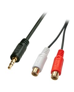 Lindy 35678 audio kabel 0,25 m 2 x RCA 3.5mm Zwart, Rood, Wit