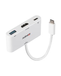 Lindy 43340 USB grafische adapter 3840 x 2160 Pixels Wit