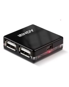 Lindy 42742 interface hub 480 Mbit/s Zwart