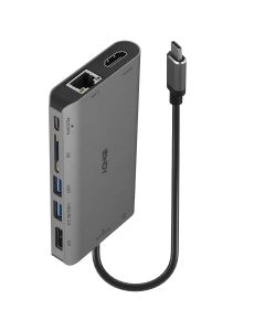 Lindy 43323 laptop dock & poortreplicator Bedraad USB 3.2 Gen 1 (3.1 Gen 1) Type-C Zwart, Grijs