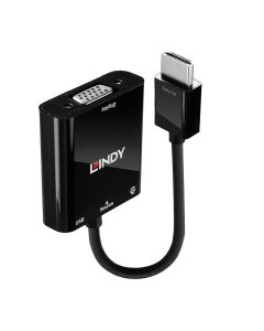 Lindy 38285 video kabel adapter 0,1 m HDMI Type A (Standaard) VGA (D-Sub) Zwart
