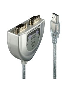 Lindy 42889 seriële kabel Zilver 0,6 m USB Type-A DB-9