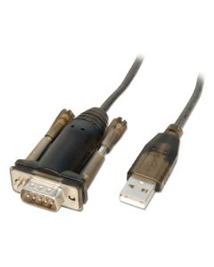 Lindy 42855 seriële kabel Grijs, Transparant 1,5 m USB Type-A RS-232