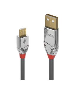 Lindy 36653 USB-kabel USB 2.0 3 m USB A Micro-USB B 0,48 Gbit/s Grijs