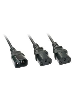 Lindy 30039 electriciteitssnoer Zwart 2 m C14 stekker 2 x C13 stekker