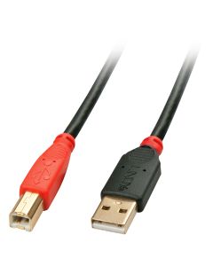 Lindy 42761 USB-kabel USB 2.0 10 m USB A USB B 0,48 Gbit/s Zwart, Rood