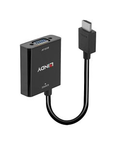 Lindy 38291 video kabel adapter 0,1 m HDMI Type A (Standaard) VGA (D-Sub) Zwart