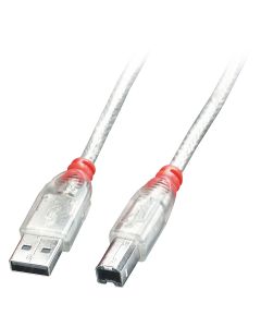 Lindy 41750 USB-kabel USB 2.0 0,2 m USB A USB B 0,48 Gbit/s Transparant
