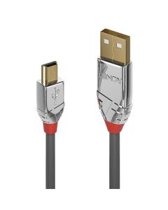 Lindy 36634 USB-kabel USB 2.0 5 m USB A Mini-USB B 0,48 Gbit/s Grijs