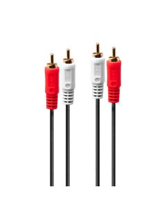 Lindy 35662 audio kabel 3 m 2 x RCA Zwart, Rood, Wit