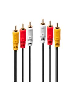 Lindy 35691 composiet videokabels 2 m 3 x RCA Zwart