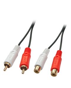 Lindy 35671 audio kabel 2 m 2 x RCA Zwart, Rood, Wit