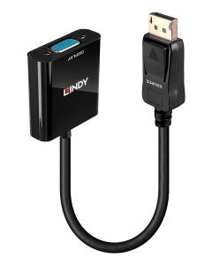 Lindy 41006 video kabel adapter 0,15 m VGA (D-Sub) DisplayPort Zwart