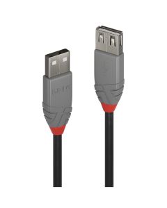 Lindy 36703 USB-kabel USB 2.0 2 m USB A 0,48 Gbit/s Zwart, Grijs