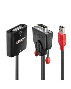 Lindy 38184 video kabel adapter 0,2 m DVI-D VGA (D-Sub) + USB Zwart, Oranje