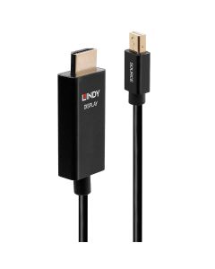Lindy 40923 video kabel adapter 3 m Mini DisplayPort HDMI Type A (Standaard) Zwart