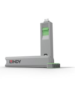 Lindy 40426 poortblokker Poortblokker + sleutel USB Type-C Groen 5 stuk(s)