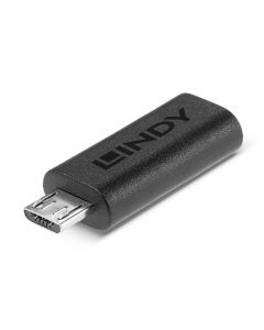 Lindy 41903 tussenstuk voor kabels USB Type C USB Type Micro-B Zwart