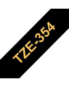 Brother TZE-R354 labelprinter-tape Goud op zwart