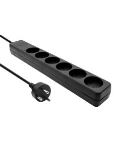 Microconnect MC-GRU0603DKB power uitbreiding 3 m 6 AC-uitgang(en) Binnen Zwart