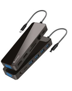 eSTUFF GLB235470 laptop dock & poortreplicator Zwart